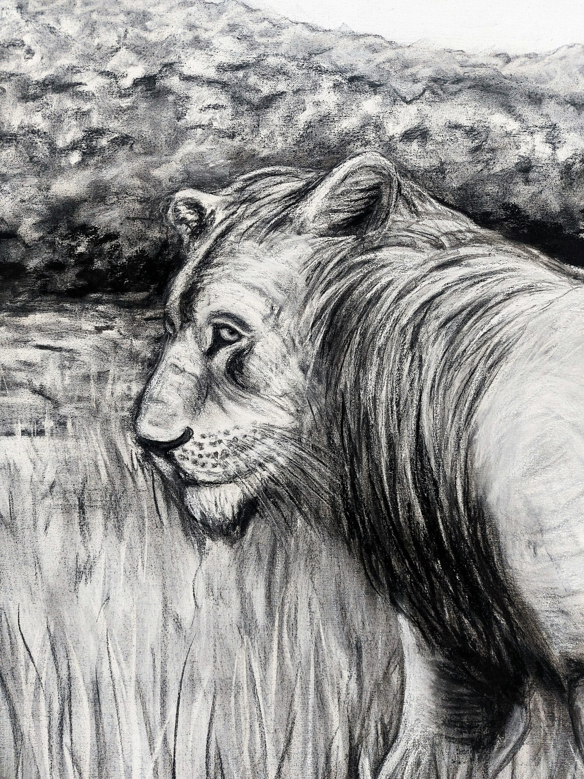 The Lion, 2023. Detail of head and mane