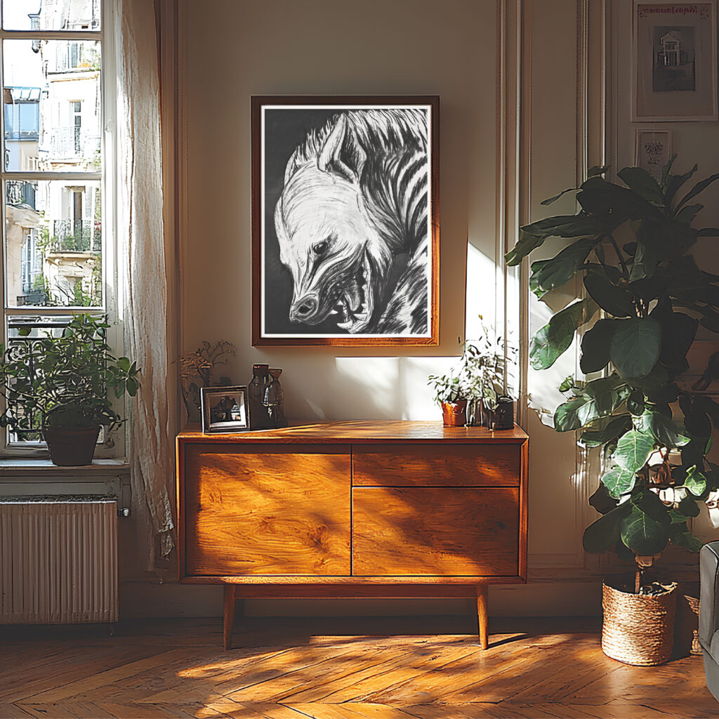 Hyena A2 print in an interior