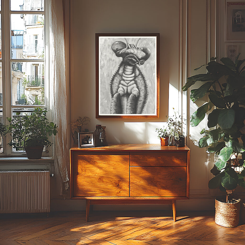 Mantis A2 print in an interior